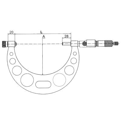 Mikrometerskrue 0-100 mm med udskiftelige indsatser